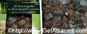 Escargots or Snails in a French Supermarket in Alsace