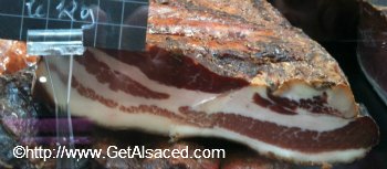 Alsatian Bacon in a French Grocery Store