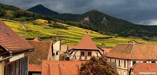 Small Alsace village of Hunawihr in France