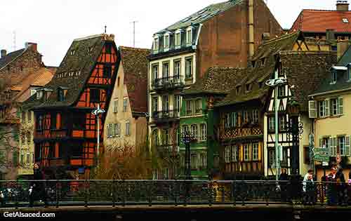 old buildings in historic center of Strasbourg in Alsace in France