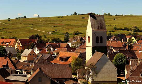 small village of Bennwihr on the Alsace wine road in France