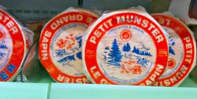 Munster Cheese from Alsace in a French Supermarket
