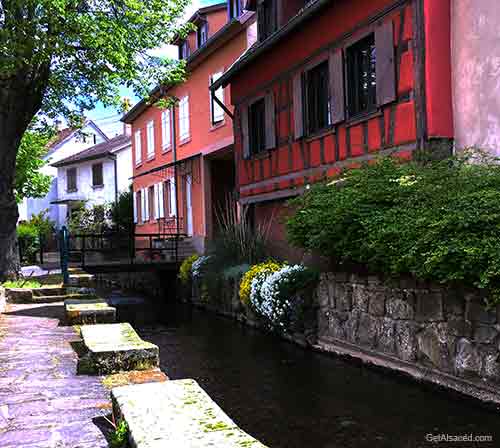 Scherwiller village on the Alsace wine route in France