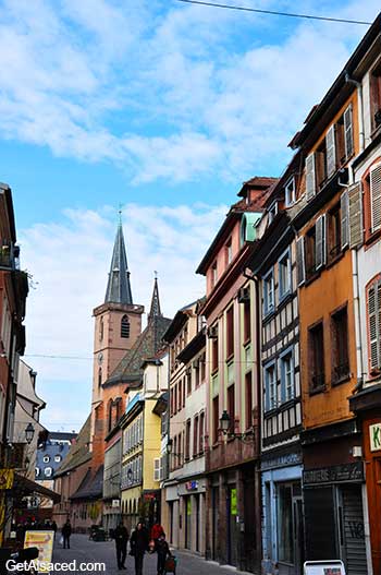 street in strasbourg in alsace in france