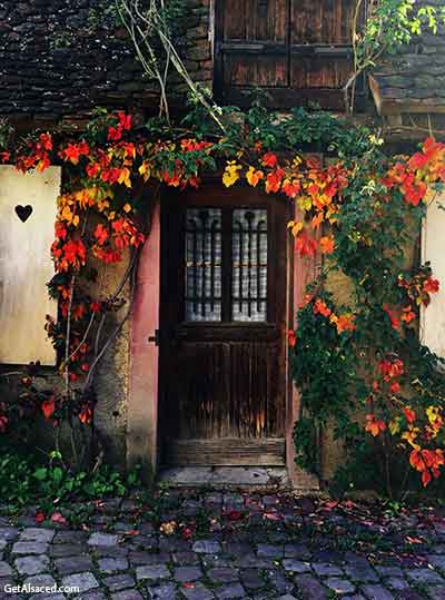 old door on an old house in a small village in alsace france