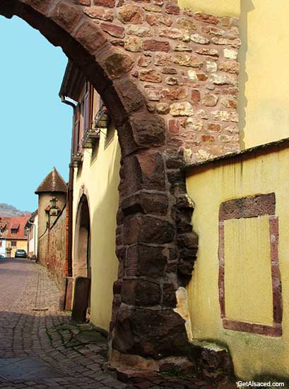 Gueberschwihr village houses in Alsace France