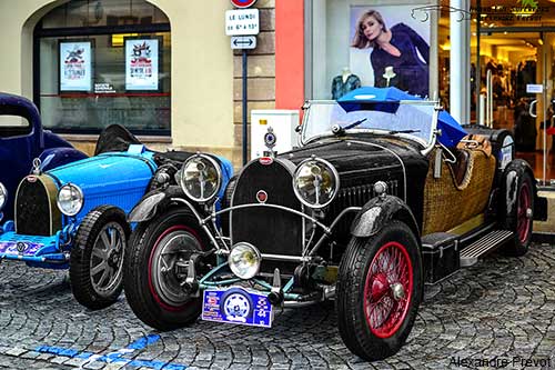 antique cars in the village of Molsheim in France