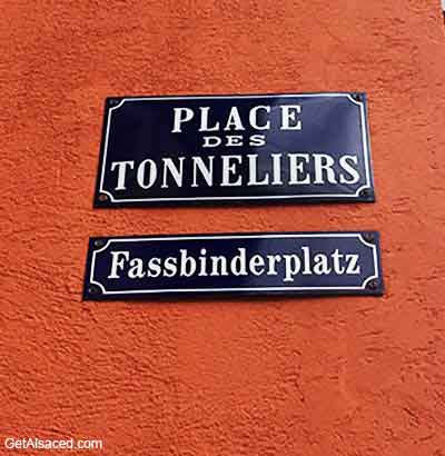 Sign in alsatian language in alsace france