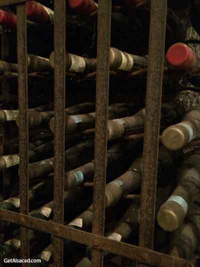 old wine bottles in alsace france