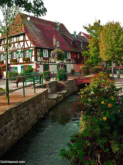 village houses in Scherwiller in Alsace France