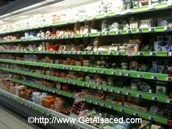 Half of a Cheese Section in a French Supermarket